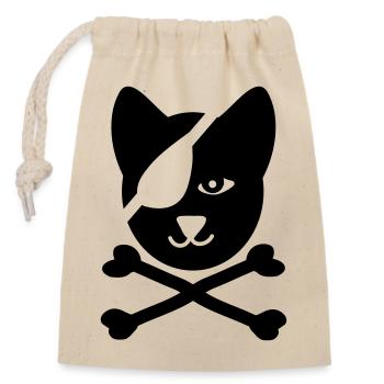 pirate - Sac cadeau en coton avec cordon (14 x 20 cm) - nature - Devant