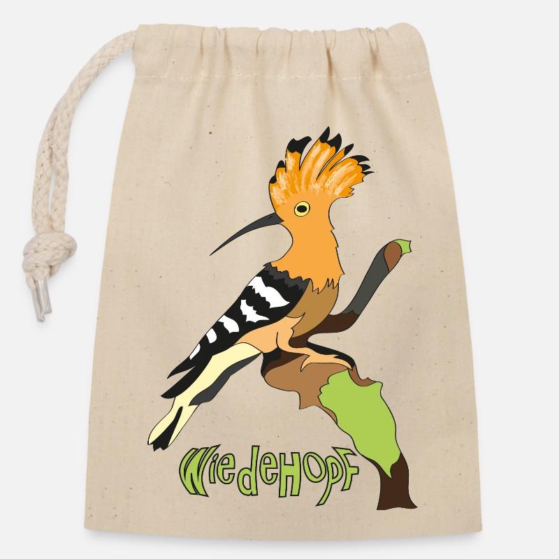 hoopoe - Closable cotton gift bag (14x20cm) - nature