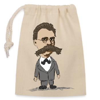 Nietzsche - Closable cotton gift bag (14x20cm) - nature - Front