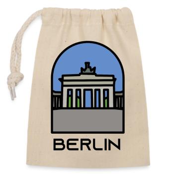 Berlin - Closable cotton gift bag (14x20cm) - nature - Front