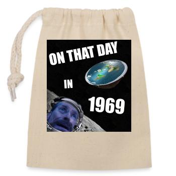 Flache Erde Kosmos Mond Tshirt Flache Erde - Verschließbarer Geschenkbeutel aus Baumwolle (14x20cm) - Natur - Vorne