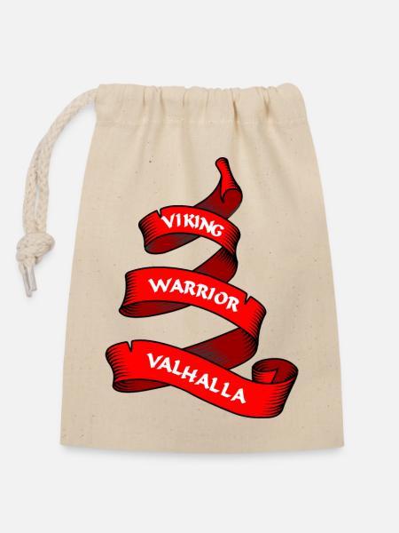 Wikinger Wimpel oder Banner rot - Verschließbarer Geschenkbeutel aus Baumwolle (14x20cm) - Natur