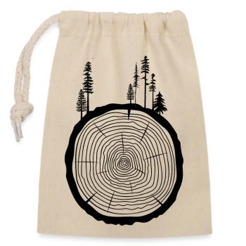 tree stump - Closable cotton gift bag (14x20cm) - nature - Front