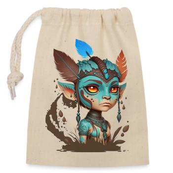 Blue Mask of Forest Spirits - Avatar - Closable cotton gift bag (14x20cm) - nature - Front