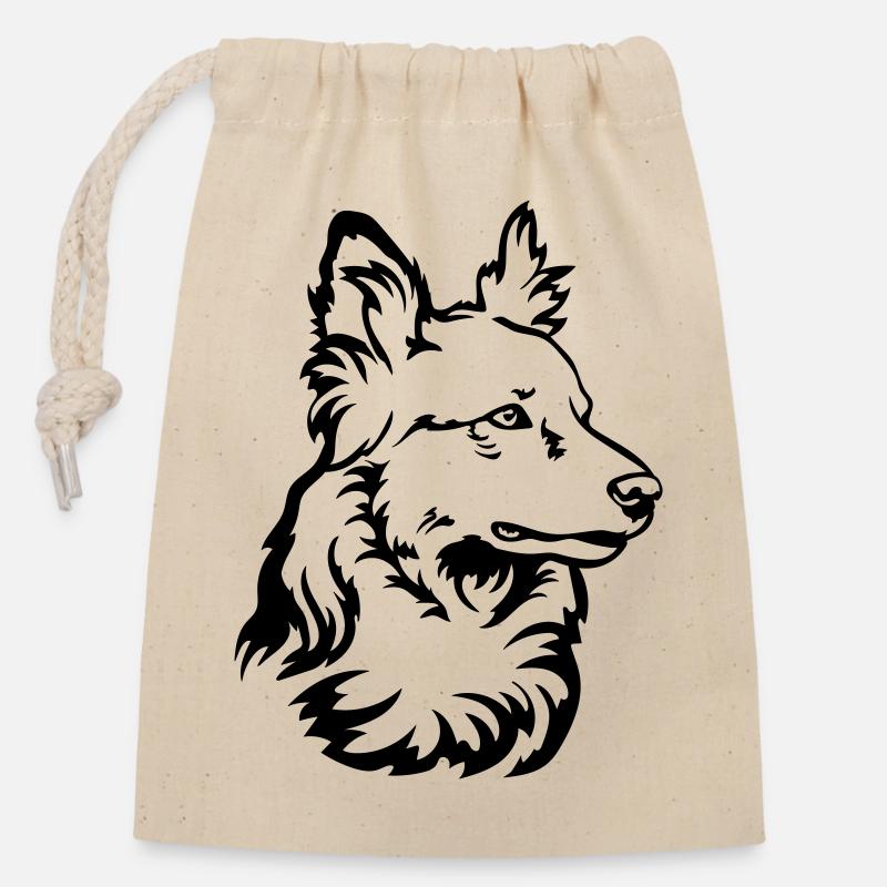 Harzer Fuchs Kopf - Sac cadeau en coton avec cordon (14 x 20 cm) - nature