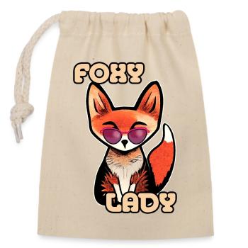 Foxy Lady - Renarde Avec Lunettes de Soleil - Sac cadeau en coton avec cordon (14 x 20 cm) - nature - Devant