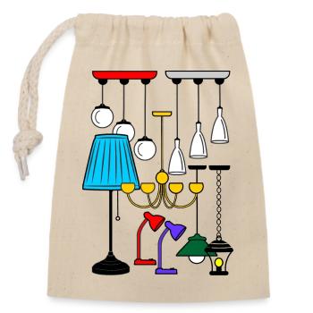 Beleuchtung Lampen Shop - Verschließbarer Geschenkbeutel aus Baumwolle (14x20cm) - Natur - Vorne