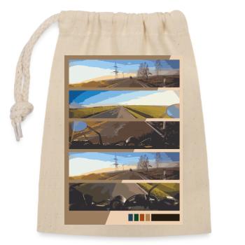 Travel Bilder - Verschließbarer Geschenkbeutel aus Baumwolle (14x20cm) - Natur - Vorne