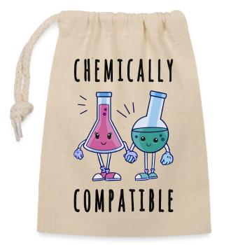 Chimiquement compatible - In Love Chemistry Science - Sac cadeau en coton avec cordon (14 x 20 cm) - nature - Devant
