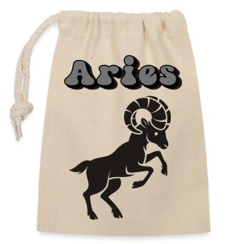 Aries - Closable cotton gift bag (14x20cm) - nature - Front