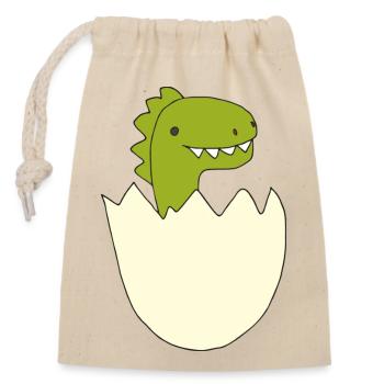 dino baby - Verschließbarer Geschenkbeutel aus Baumwolle (14x20cm) - Natur - Vorne