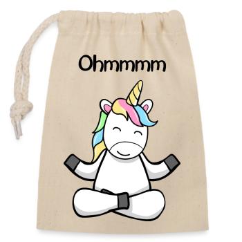 Ohmmm Une Licorne De Yoga Mignonne Cheval Licornes - Sac cadeau en coton avec cordon (14 x 20 cm) - nature - Devant
