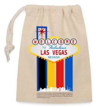 Fabulous Las Vegas - Sac cadeau en coton avec cordon (14 x 20 cm) - nature - Devant