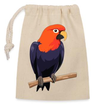 Papagei Vogel - Verschließbarer Geschenkbeutel aus Baumwolle (14x20cm) - Natur - Vorne