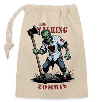 The Walking Zombie - Verschließbarer Geschenkbeutel aus Baumwolle (14x20cm) - Natur - Vorne