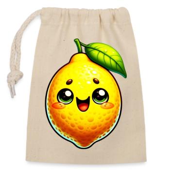 Citron Citrons - Sac cadeau en coton avec cordon (14 x 20 cm) - nature - Devant