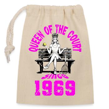 Maillot de tennis anniversaire femme anniversaire 1969 - Sac cadeau en coton avec cordon (14 x 20 cm) - nature - Devant