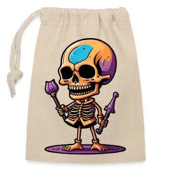 Skeleton - Closable cotton gift bag (14x20cm) - nature - Front