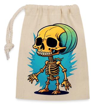 Skeleton - Closable cotton gift bag (14x20cm) - nature - Front