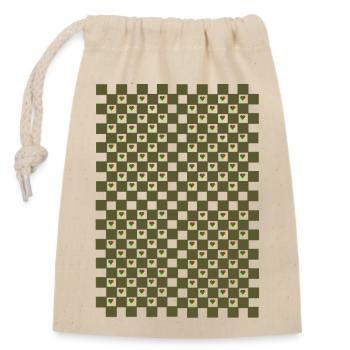 Heart design - Closable cotton gift bag (14x20cm) - nature - Front