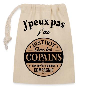 I can't I bistrot - Closable cotton gift bag (14x20cm) - nature - Front