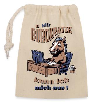 Office Hengst - Closable cotton gift bag (14x20cm) - nature - Front