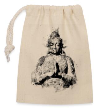 Buddha - Verschließbarer Geschenkbeutel aus Baumwolle (14x20cm) - Natur - Vorne