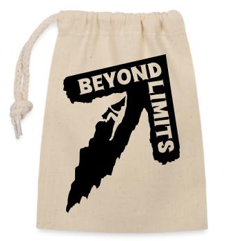 Beyond Limits - Climber [Schwarz] - Verschließbarer Geschenkbeutel aus Baumwolle (14x20cm) - Natur - Vorne