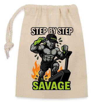 Step by Step Savage Cardio - Closable cotton gift bag (14x20cm) - nature - Front