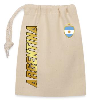 ARGENTINA SPORTY BOLD TYPOGRAPHY - Closable cotton gift bag (14x20cm) - nature - Front