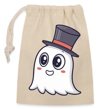Schicker Ghost Zylinder - Verschließbarer Geschenkbeutel aus Baumwolle (14x20cm) - Natur - Vorne