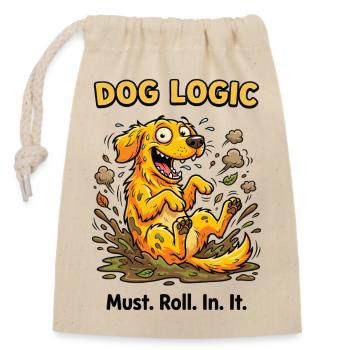 Dog Logic Mud Fun - Closable cotton gift bag (14x20cm) - nature - Front
