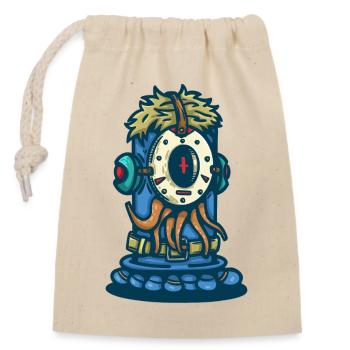 Aquatic Omega Monster - Closable cotton gift bag (14x20cm) - nature - Front