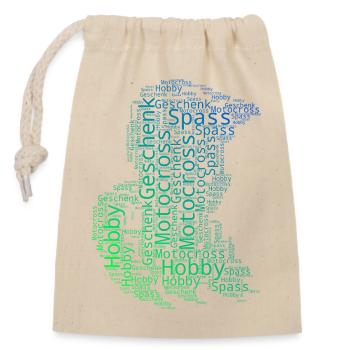 Clear Motocross Message - Closable cotton gift bag (14x20cm) - nature - Front