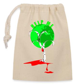 Help Earth: Vulnerable Tree - Closable cotton gift bag (14x20cm) - nature - Front