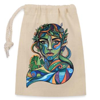 Mother Nature on the Move - Closable cotton gift bag (14x20cm) - nature - Front