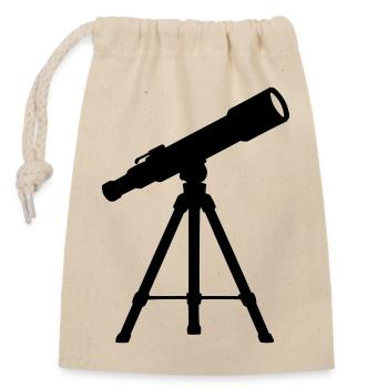 Télescope sur trépied – Nuit étoilée - Sac cadeau en coton avec cordon (14 x 20 cm) - nature - Devant