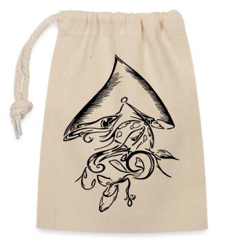 Strange Asian Turtle - Closable cotton gift bag (14x20cm) - nature - Front