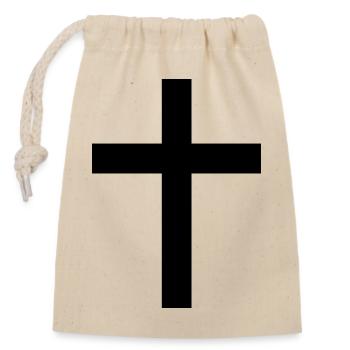 Jesus Cross Black - Sac cadeau en coton avec cordon (14 x 20 cm) - nature - Devant
