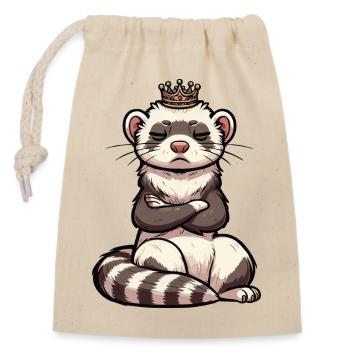 ferret ferret holder ferret owner - Closable cotton gift bag (14x20cm) - nature - Front