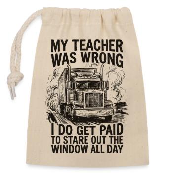 Conducteur de camion semi-remorque drôle - Sac cadeau en coton avec cordon (14 x 20 cm) - nature - Devant