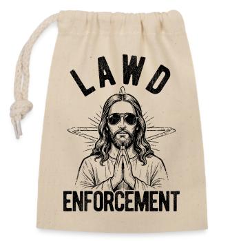 Law Enforcement, Jesus, Bible, Christian Faith - Closable cotton gift bag (14x20cm) - nature - Front