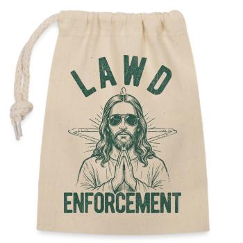 Law Enforcement, Jesus, Bible, Christian Faith - Closable cotton gift bag (14x20cm) - nature - Front