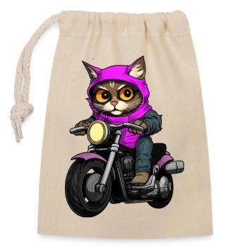 Cats Motocyclistes / Motocyclistes - Sac cadeau en coton avec cordon (14 x 20 cm) - nature - Devant