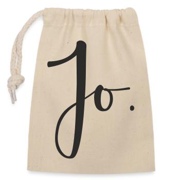 Jo – Hand Lettering Text Design - Closable cotton gift bag (14x20cm) - nature - Front