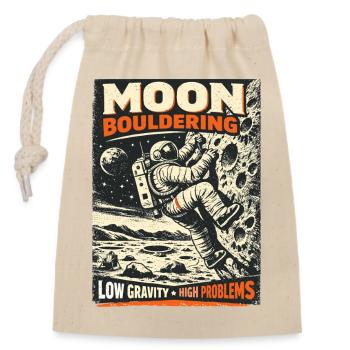 Bloc lunaire : conception vintage d’escalade d’astronaute - Sac cadeau en coton avec cordon (14 x 20 cm) - nature - Devant