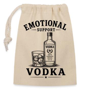 Emotional Support Vodka - Verschließbarer Geschenkbeutel aus Baumwolle (14x20cm) - Natur - Vorne