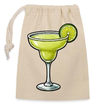 Limetten Margarita Glas Design - Verschließbarer Geschenkbeutel aus Baumwolle (14x20cm) - Natur - Vorne