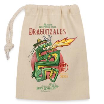 Dragonzales Pimenté Dragon Vert - Sac cadeau en coton avec cordon (14 x 20 cm) - nature - Devant