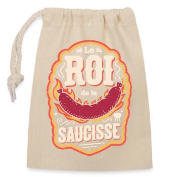 Le Roi de la Saucisse - Sac cadeau en coton avec cordon (14 x 20 cm) - nature - Devant